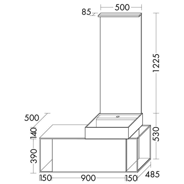 burgbad Junit Möbelkombination 120 cm inkl. Keramik-Waschtisch Rechts