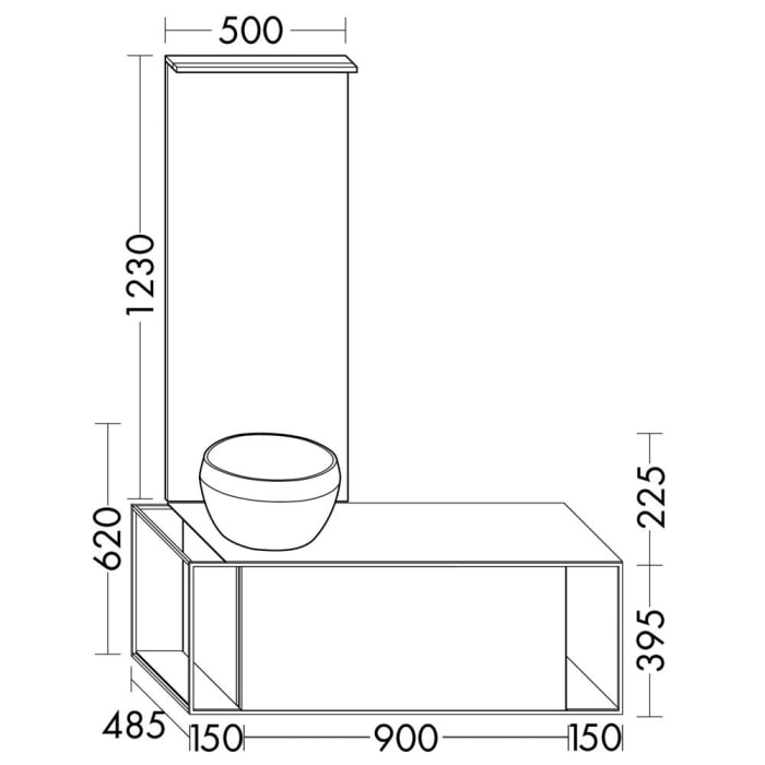 burgbad Junit Möbelkombination 120 cm inkl. Mineralguss-Waschtisch Links