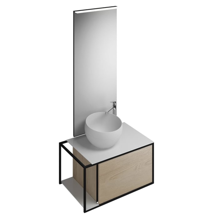 burgbad Junit Möbelkombination 76,5 cm inkl. Mineralguss-Waschtisch Links