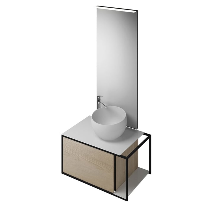 burgbad Junit Möbelkombination 76,5 cm inkl. Mineralguss-Waschtisch Rechts