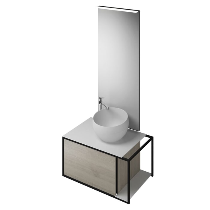 burgbad Junit Möbelkombination 76,5 cm inkl. Mineralguss-Waschtisch Rechts