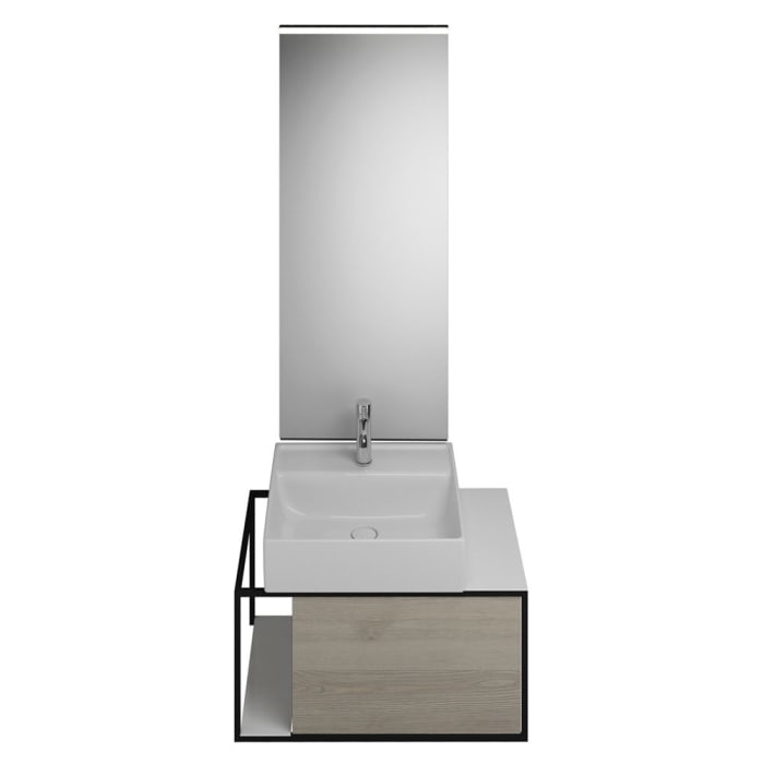 burgbad Junit Möbelkombination 76,5 cm inkl. Keramik-Waschtisch Links