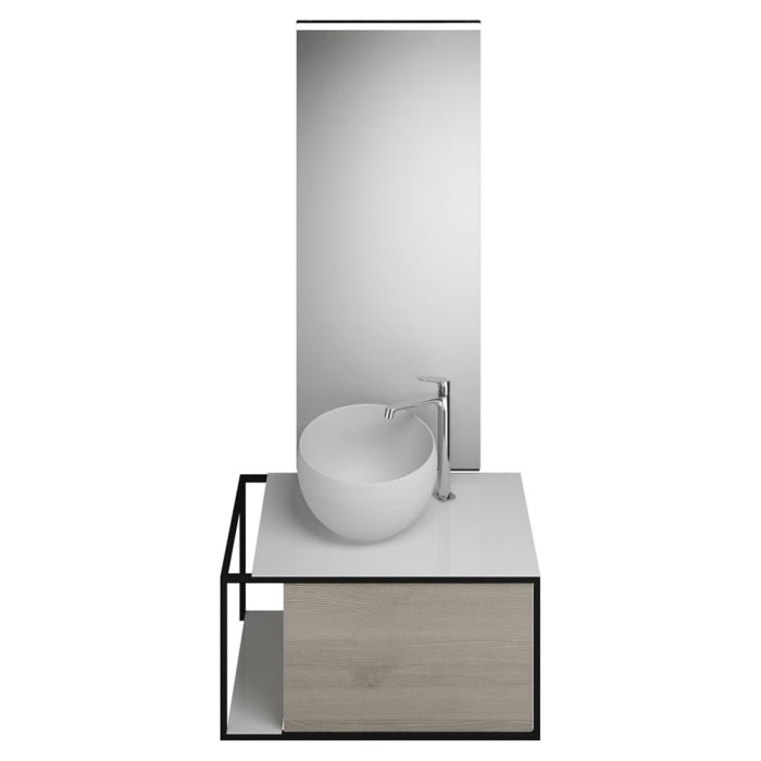 burgbad Junit Möbelkombination 76,5 cm inkl. Mineralguss-Waschtisch Links