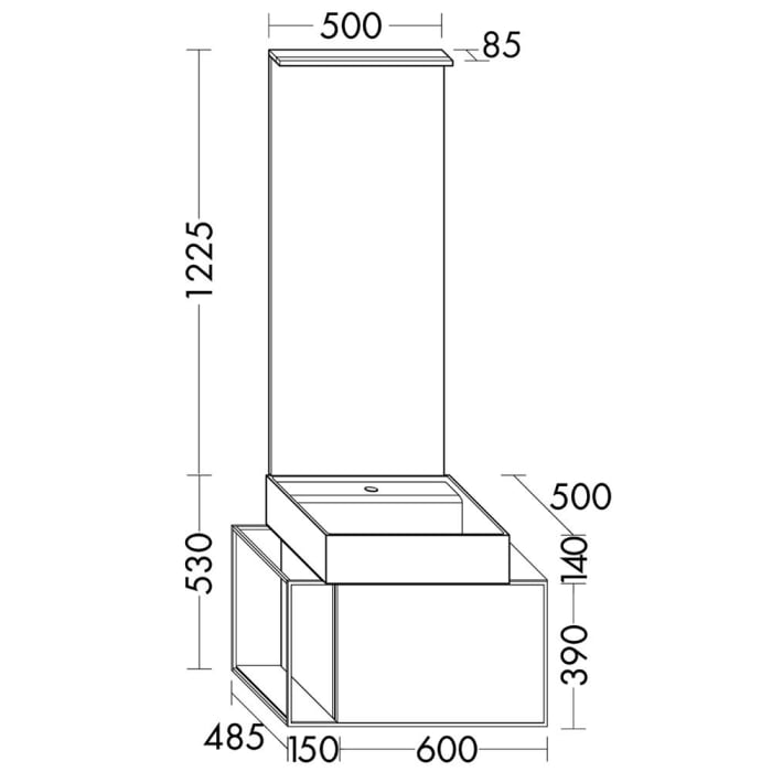 burgbad Junit Möbelkombination 76,5 cm inkl. Keramik-Waschtisch Links