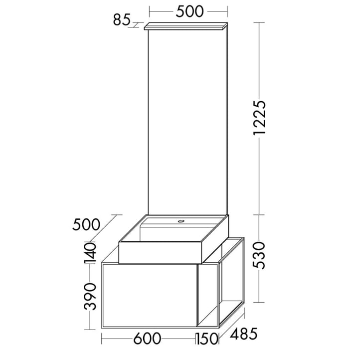 burgbad Junit Möbelkombination 76,5 cm inkl. Keramik-Waschtisch Rechts