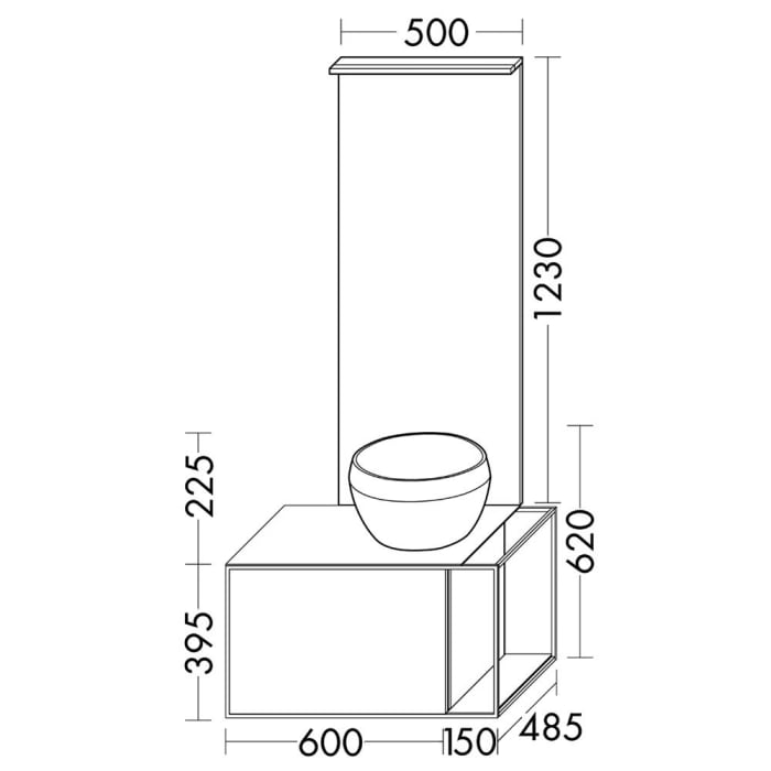 burgbad Junit Möbelkombination 76,5 cm inkl. Mineralguss-Waschtisch Rechts