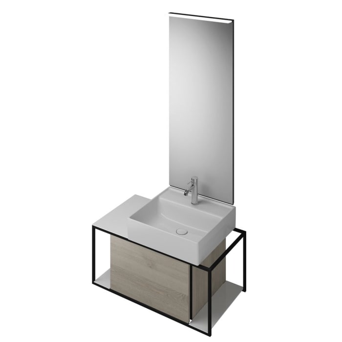 burgbad Junit Möbelkombination 90 cm inkl. Keramik-Waschtisch Rechts