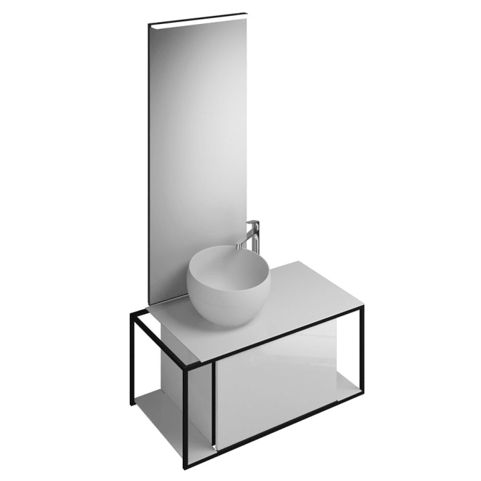 burgbad Junit Möbelkombination 90 cm inkl. Mineralguss-Waschtisch Links