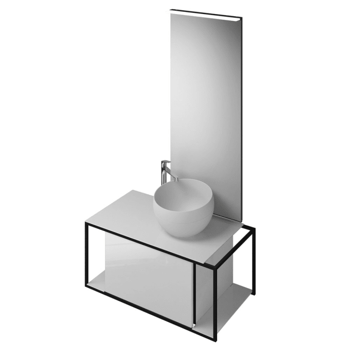 burgbad Junit Möbelkombination 90 cm inkl. Mineralguss-Waschtisch Rechts