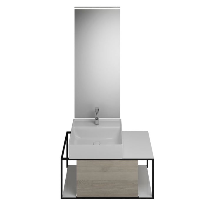 burgbad Junit Möbelkombination 90 cm inkl. Keramik-Waschtisch Links