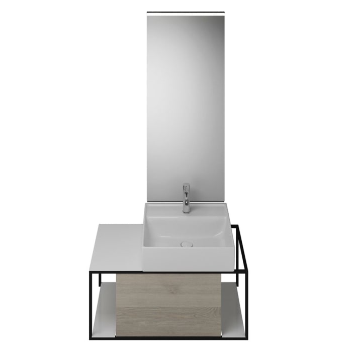 burgbad Junit Möbelkombination 90 cm inkl. Keramik-Waschtisch Rechts