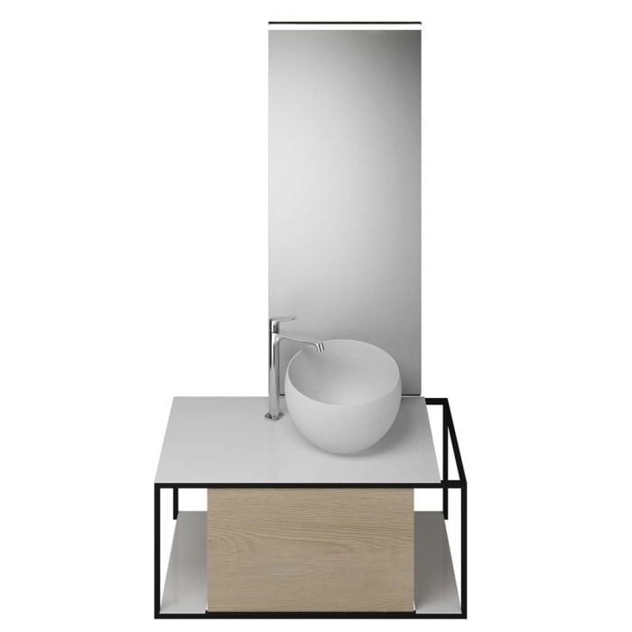 burgbad Junit Möbelkombination 90 cm inkl. Mineralguss-Waschtisch Rechts