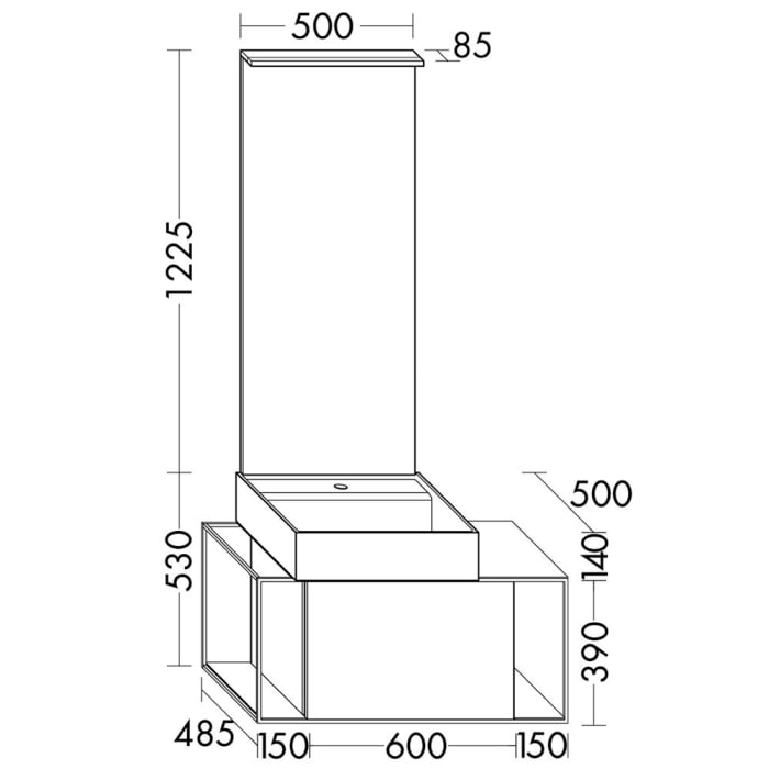 burgbad Junit Möbelkombination 90 cm inkl. Keramik-Waschtisch Links