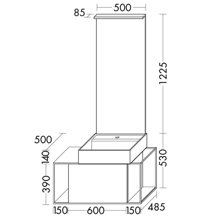 burgbad Junit Möbelkombination 90 cm inkl. Keramik-Waschtisch Rechts