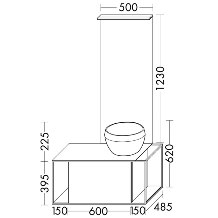 burgbad Junit Möbelkombination 90 cm inkl. Mineralguss-Waschtisch Rechts