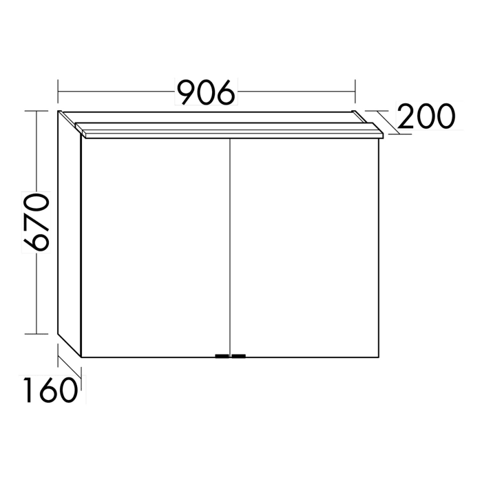 burgbad Junit Spiegelschrank mit LED-Aufsatzleuchte 90 cm