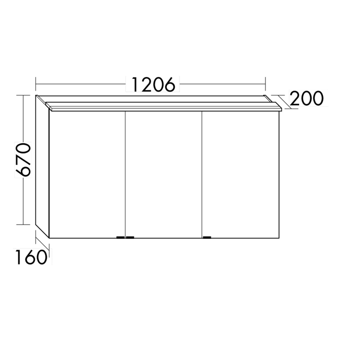 burgbad Junit Spiegelschrank mit LED-Aufsatzleuchte 120 cm Links