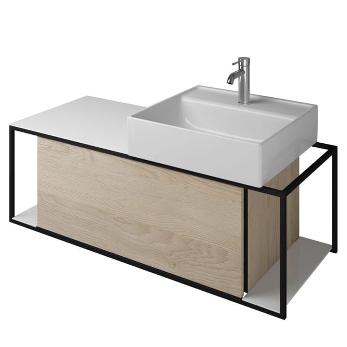 burgbad Junit Waschtischkombination mit Keramik-Waschtisch Rechts 120 cm