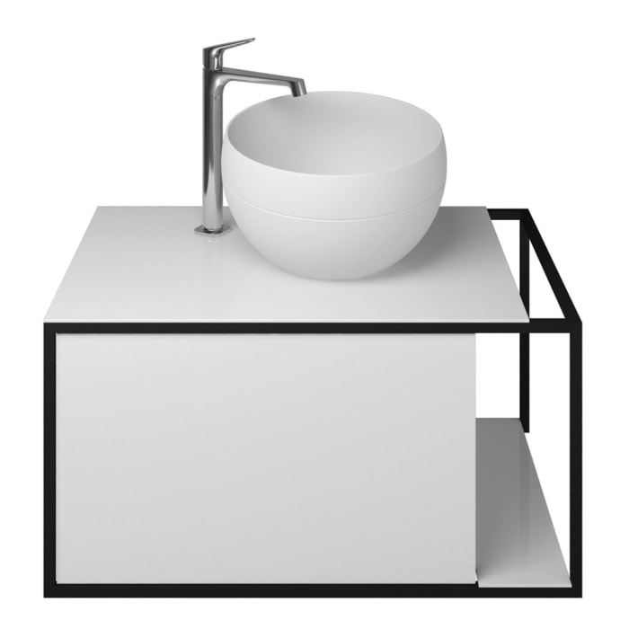 burgbad Junit Waschtischkombination mit Mineralguss-Waschtisch 76,5 cm Rechts