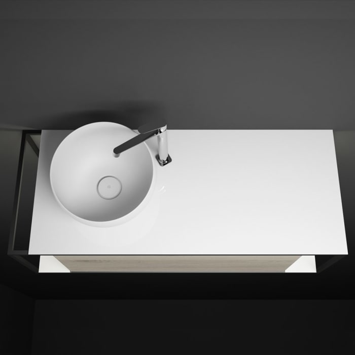 burgbad Junit Waschtischkombination mit Mineralguss-Waschtisch und LED-Beleuchtung 120 cm Links