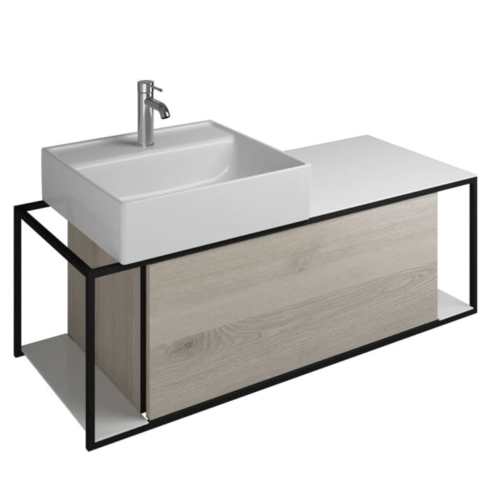 burgbad Junit Waschtischkombination mit Keramik-Waschtisch Links 120 cm