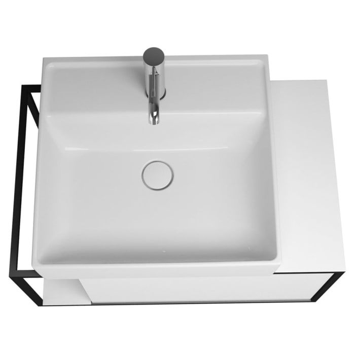 burgbad Junit Waschtischkombination mit Keramik-Waschtisch Links 76,5 cm