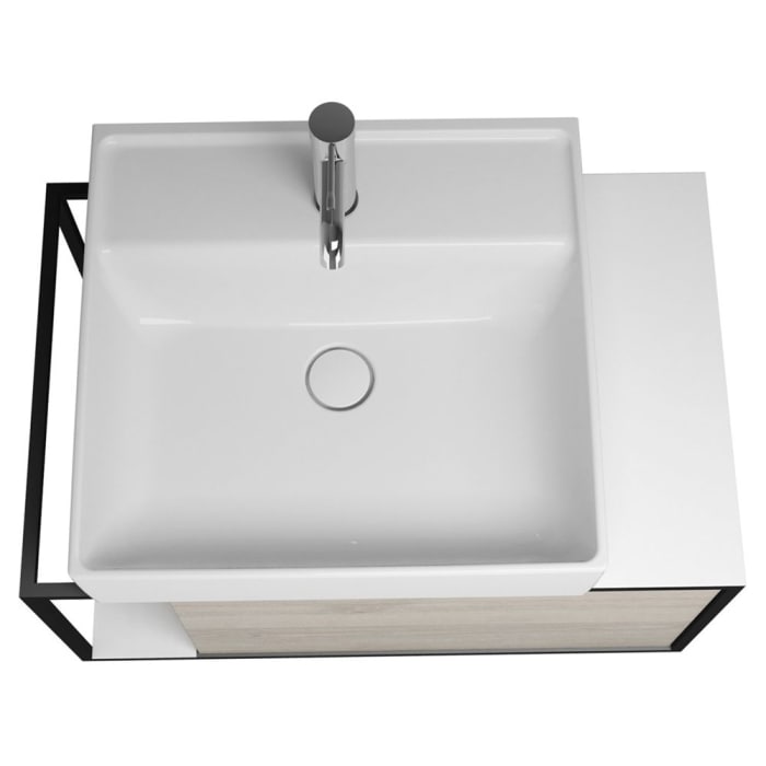 burgbad Junit Waschtischkombination mit Keramik-Waschtisch Links 76,5 cm