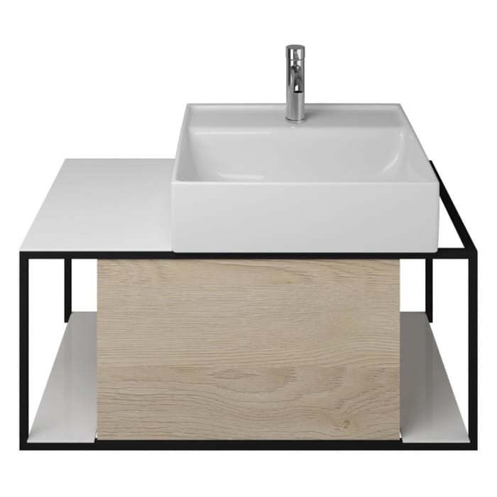 burgbad Junit Waschtischkombination mit Keramik-Waschtisch Rechts 90 cm