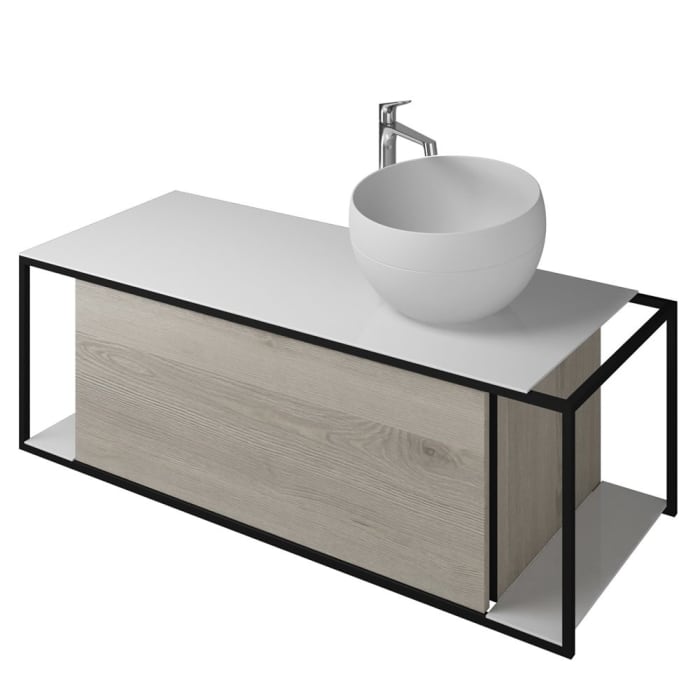 burgbad Junit Waschtischkombination mit Mineralguss-Waschtisch 120 cm Rechts