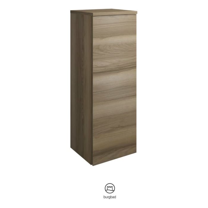 burgbad Yumo Halbhoher Schrank 35,2 x 32,5 x 98 cm mit Griff G0179, Anschlag rechts