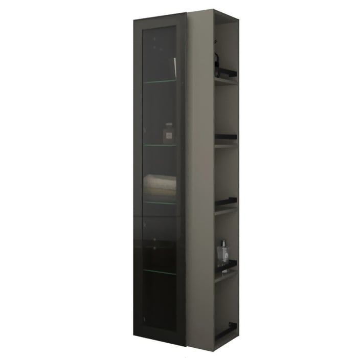 burgbad Yumo Hochschrank 50 x 32 x 176 cm mit Griff G0179, Regal rechts