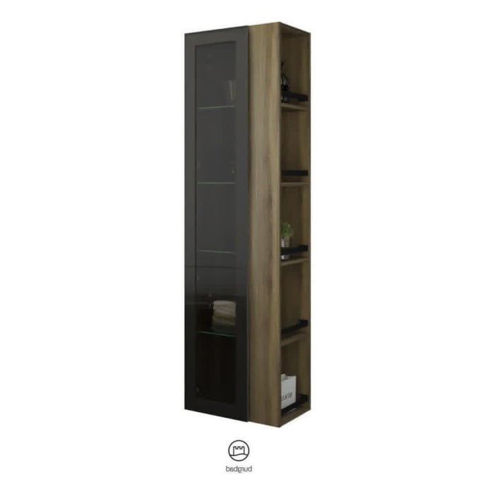 burgbad Yumo Hochschrank 50 x 32 x 176 cm mit Griff G0179, Regal rechts