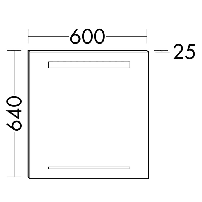 burgbad Yumo Badspiegel 60 cm in Alu-Optik mit horizontaler LED-Beleuchtung