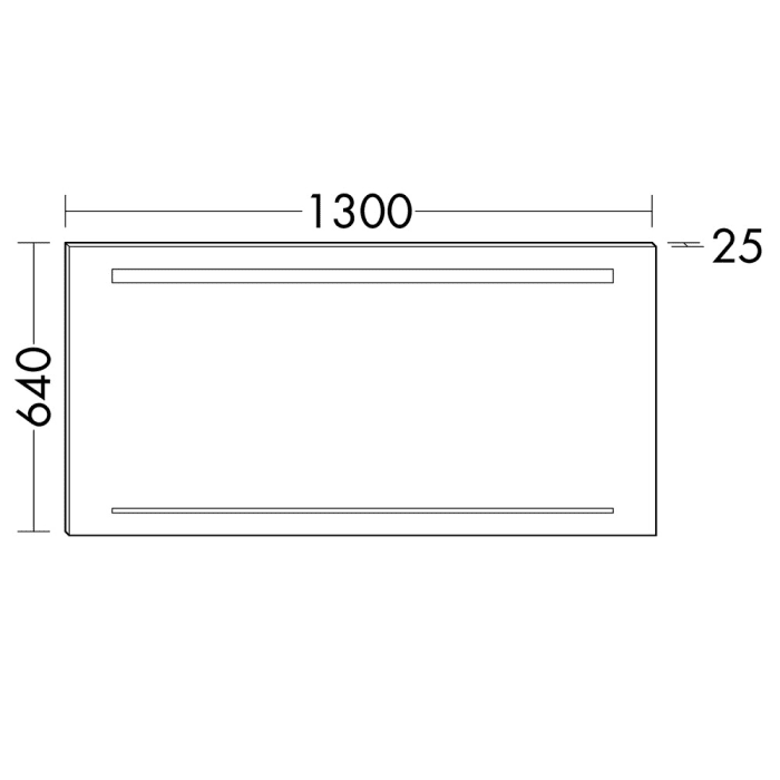 burgbad Yumo Badspiegel in Alu-Optik mit horizontaler LED-Beleuchtung und den Maßen 130 x 64 cm