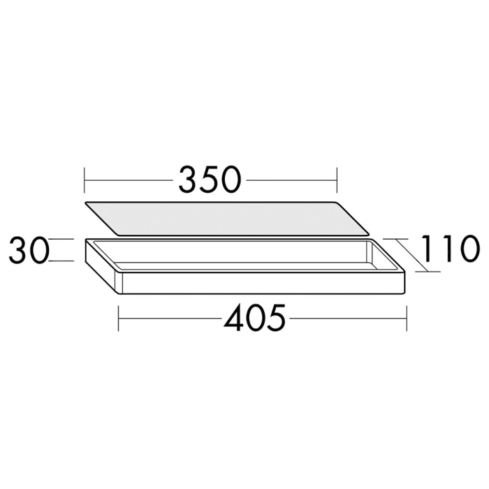 burgbad Wandablage inkl. Halterung 40,5 cm