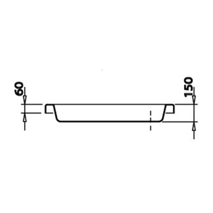 Caribia Eckdusche 80x15, Radius 50, 80 x 80 cm