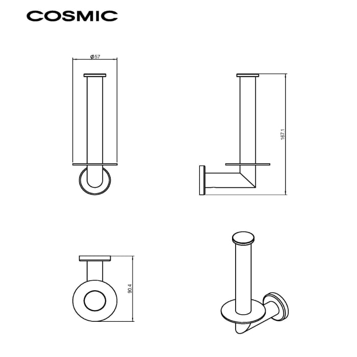 COSMIC Architect Ersatz-Rollenhalter vertikal