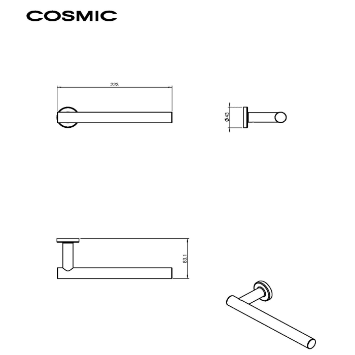 COSMIC Architect Handtuchstange 22,5 cm