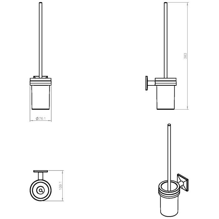COSMIC Duo Square Toilettenbürstenhalter