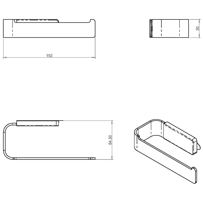COSMIC Line Rollenhalter ohne Deckel