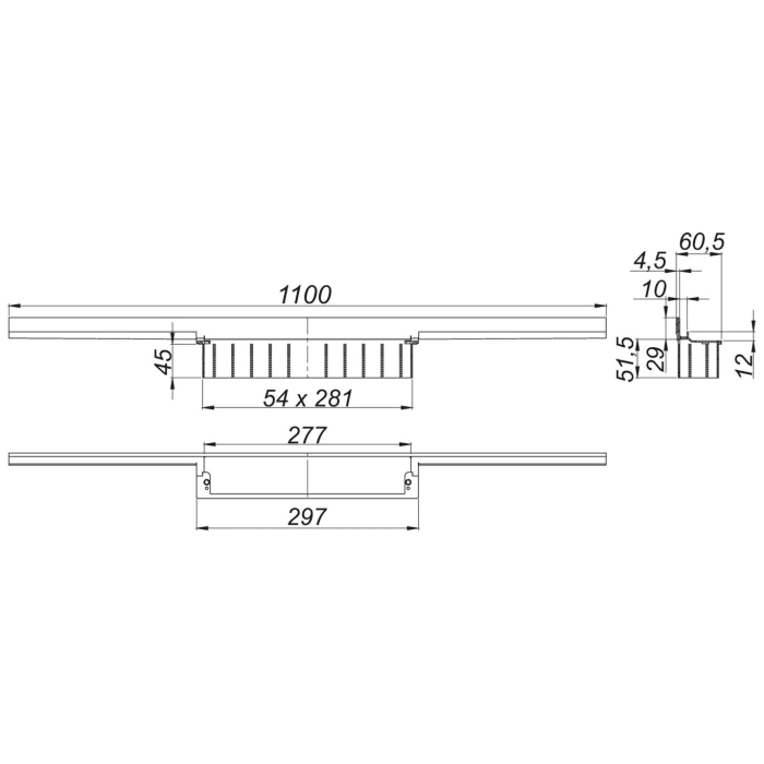 Dallmer CeraWall Individual Duschrinne 110 cm