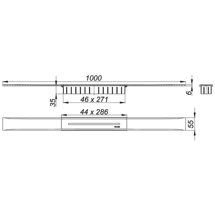 Dallmer Duschrinne CeraFloor Select 100 cm