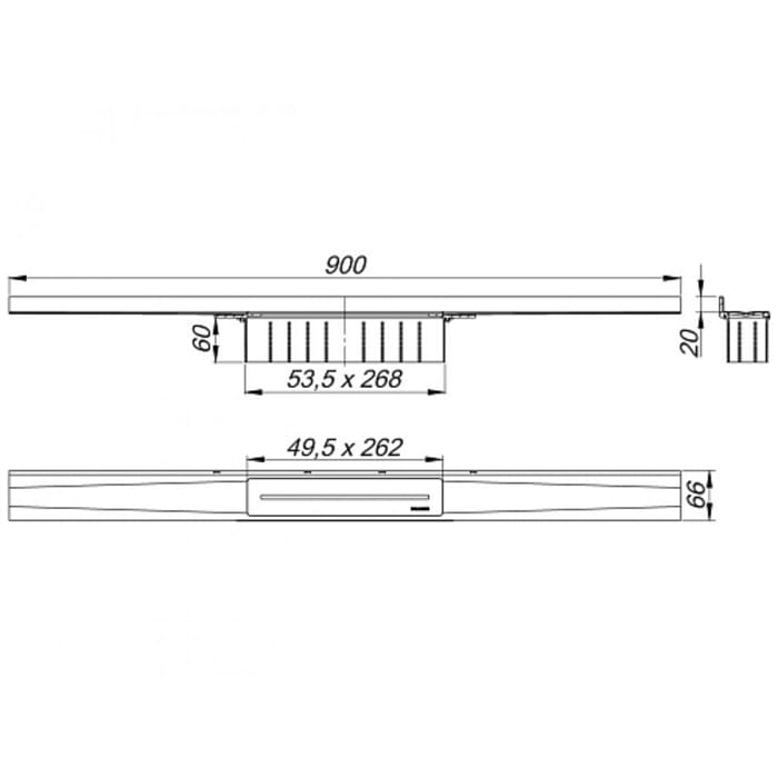 Dallmer CeraWall Pure Duschrinne 90 cm