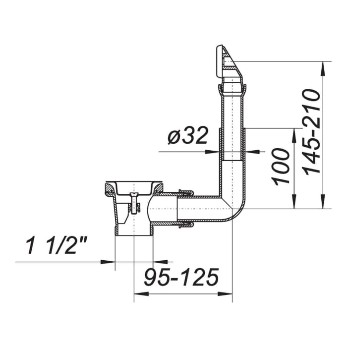 Dallmer Ab- und Überlauf Set 014 U, 1 1/2