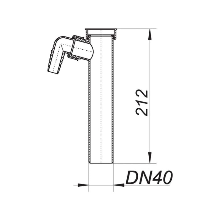 Dallmer Tauchrohr 010/1, 25 cm, 1 1/2