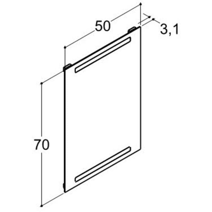 Dansani Mido Repeat Badspiegel 50 cm mit integrierter Beleuchtung und Sensorschalter