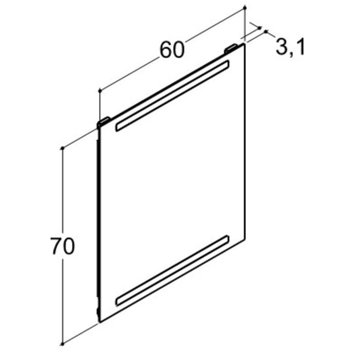 Dansani Mido Repeat Badspiegel 60 cm mit integrierter Beleuchtung und Sensorschalter