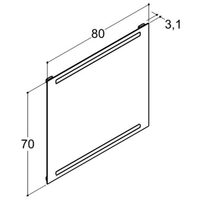 Dansani Mido Repeat Badspiegel mit integrierter Beleuchtung und Sensorschalter in der Größe 80 x 70 cm