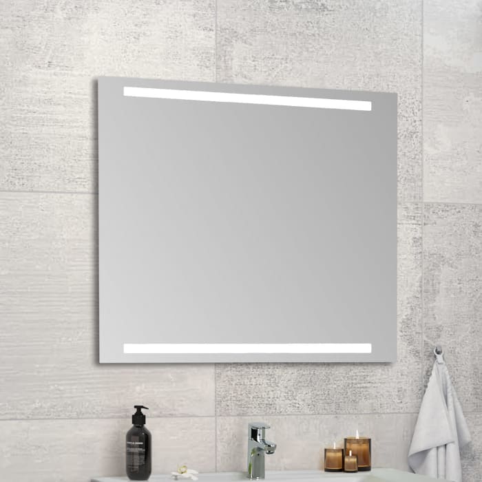 Dansani Mido Repeat Badspiegel mit integrierter Beleuchtung in der Größe 80 x 70 cm