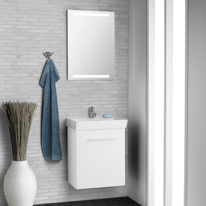 Dansani Mido Badspiegel 50 cm mit integrierter Beleuchtung und eleganter, flacher Bauweise